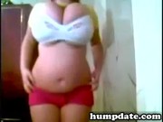 Chubby babe with HUGE boobs teasing