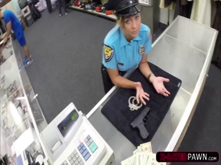 Sexy and busty police officer sells her firearm gets Shawns firearm