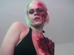 Sexy Zombie Pleases The Gash Between Her Legs!