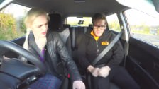Fake Driving School Rough back seat fuck for petite infatuated learner