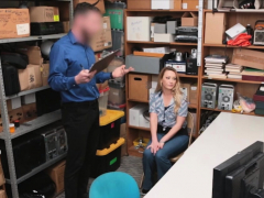 Guard Punishing Blonde Thief In The Storage Room