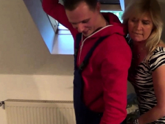 German Blonde Mature Mom Fucky Younger Guy At Home