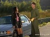 Car Problems Force Brunette Sydnee Steele To Ask For Help From Beautiful Guy And Reward Him In Nature